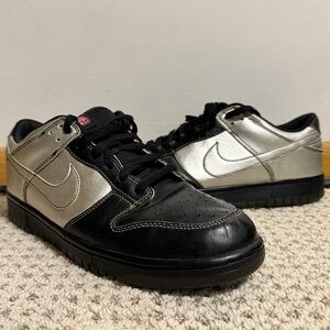Nike Dunk Low 6.0 Black Metallic Silver Mens Size 10 Shoes
